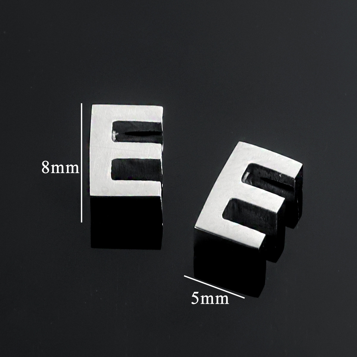 Silver color / 1 Piece Simple Casual Style Letter E Shape Stainless Steel Unisex Pendant Picture5